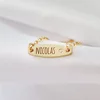 Brățară placuta personalizata cu nume de baiat – Diamant natural - Argint 925 placat cu Aur Galben 18K - Cu lantisor fata/baiat