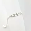 Brățară placuta personalizata cu nume de baiat – Diamant natural - Argint 925 Rodiat - Cu lantisor fata/baiat