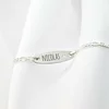 Brățară placuta personalizata cu nume de baiat – Diamant natural - Argint 925 Rodiat - Cu lantisor fata/baiat