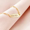 Brățară placuta personalizata cu nume de fetita – Diamant natural - Argint 925 placat cu Aur Galben 18K- Cu lantisor fata/baiat