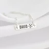 Bratara placuta si minge de fotbal - nume personalizat - Argint 925 - Cu lantisor fata/baiat