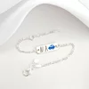 Bratara placuta simbol masinuta - initiale personalizate - Argint 925 - Cu lantisor fata/baiat
