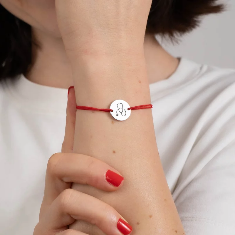 Bratara Stetoscop - Argint 925 - Snur reglabil, diverse culori picture - 2
