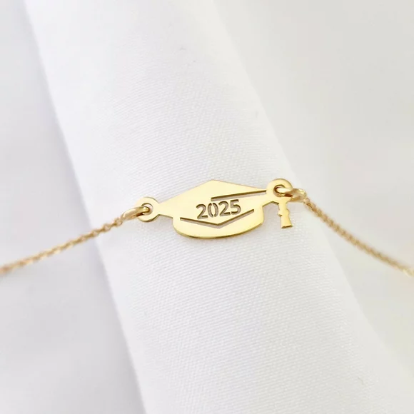 Brățară Toca cu an personalizat - Argint 925 placat cu Aur Glaben 18K -  cu lantisor
