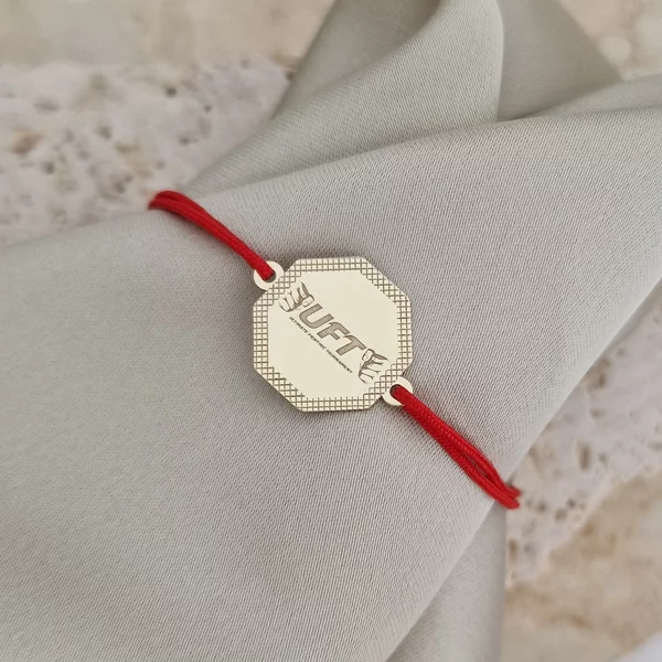 Bratara UFT - Ultimate Fighting Tournament - Aur Galben 9K - Snur reglabil rosu