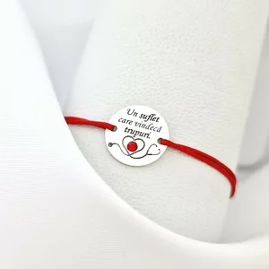 Bratara Un suflet care vindeca - Argint 925 si Cristal Swarovski - Snur reglabil