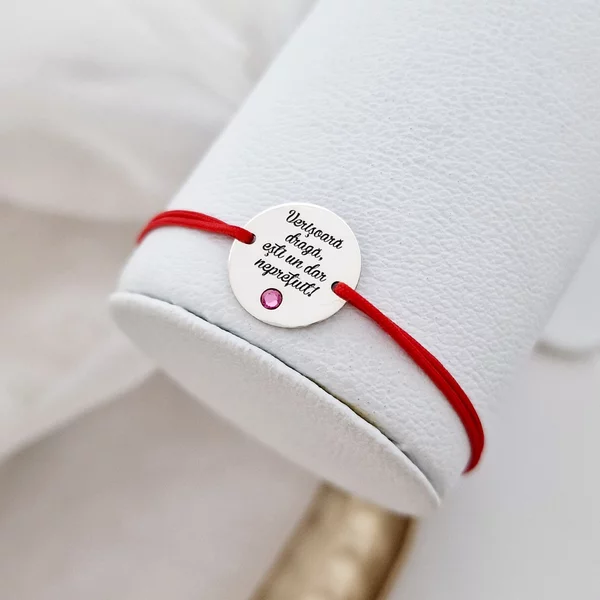 Bratara Verisoara - Dar nepretuit - Argint 925 si Cristal Swarovski  - Snur reglabil