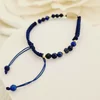 Bratara Vitalitate - Dreamcatcher - Banut si bilute 2.5 mm din Aur 14K - Pietre semipretioase Lapis Lazuli fatetat - Snur albastru impletit
