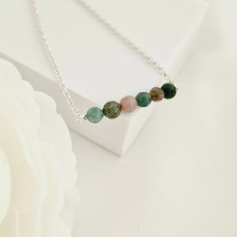 Bratara Vitalitate - Eterna Transformare - Model 2 straturi cu charm fluture si  Pietre semiprețioase Agat - Argint 925 picture - 4