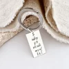 Breloc placuta gravata cu text- Argint 925 - inel otel inoxidabil