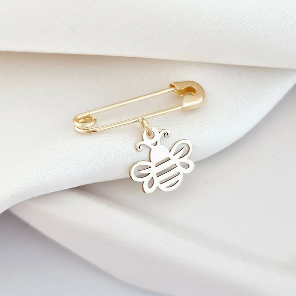 Brosa Ac de siguranta - Albinuta Mea - Aur Galben 9K