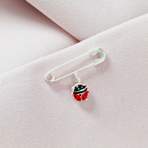 Brosa Ac de siguranta - Charm Buburuza – Argint 925