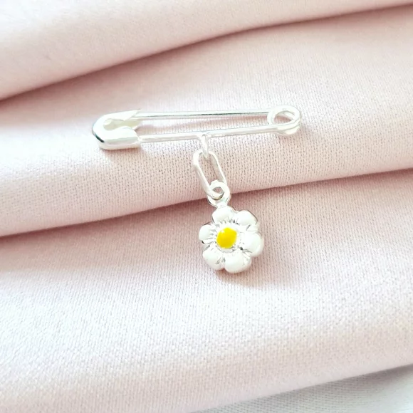 Brosa Ac de siguranta - Charm Floare – Argint 925