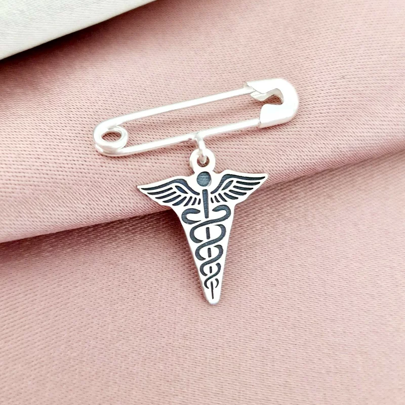 Brosa Ac de siguranta - Pandantiv Caduceus –  Argint 925 picture - 3