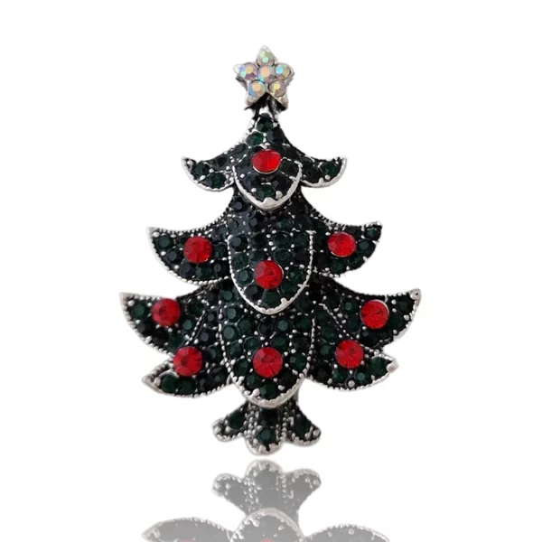 Brosa Bradulet cu globuri rosii Argintiu