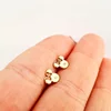 Cercei bebe/fetite cu Diamant natural - Model Minnie Mouse - Aur Galben 14K - Inchizatoare filet