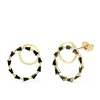 Cercei - Black Dragon - placati cu aur 18K