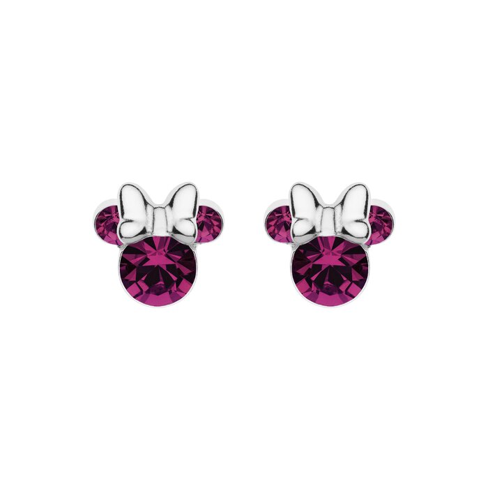 Cercei Disney Birthday Minnie Mouse luna Februarie - Argint 925 si Cristal