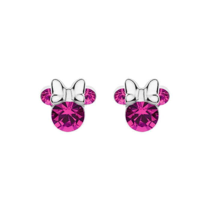 Cercei Disney Birthday Minnie Mouse luna Octombrie - Argint 925 si Cristal