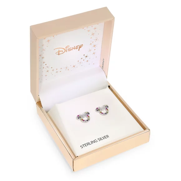 Cercei Disney cu pandantiv Minnie Mouse  - Argint 925 si Cubic Zirconia colorate