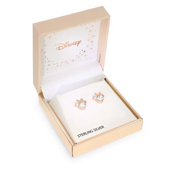 Cercei Disney Minnie Mouse - Argint 925 placat cu Aur Roz si Cristal