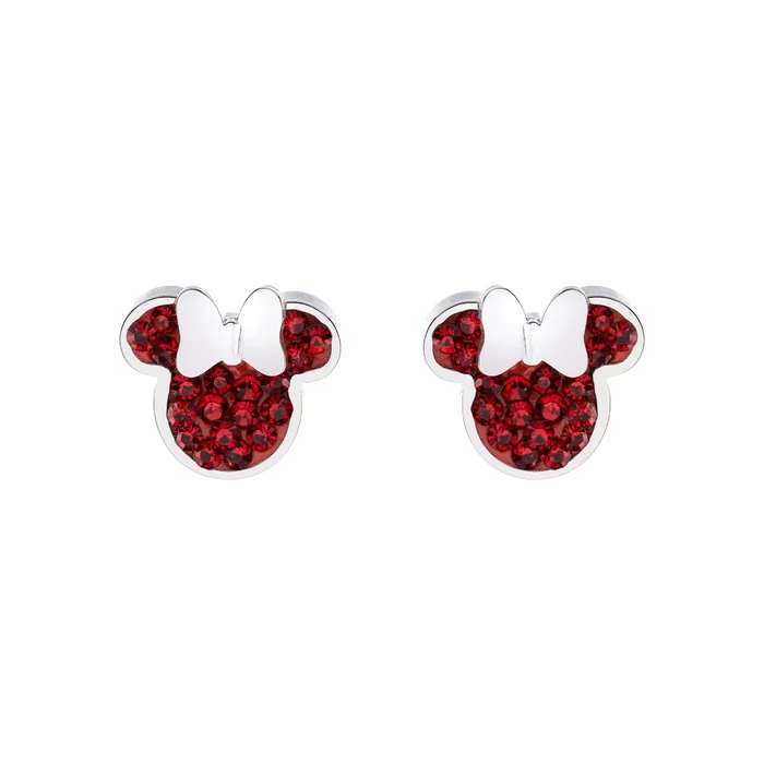 Cercei Disney Minnie Mouse - Otel Medical Inoxidabil si Cristale Rosii