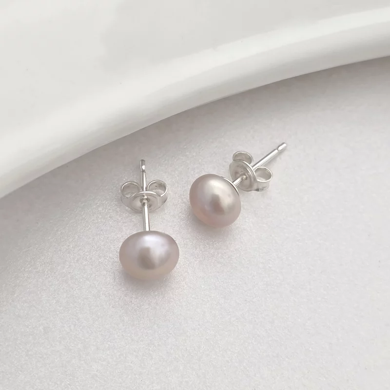 Cercei Perlati – Picaturi Roz de Gingasie - Argint 925 picture - 3