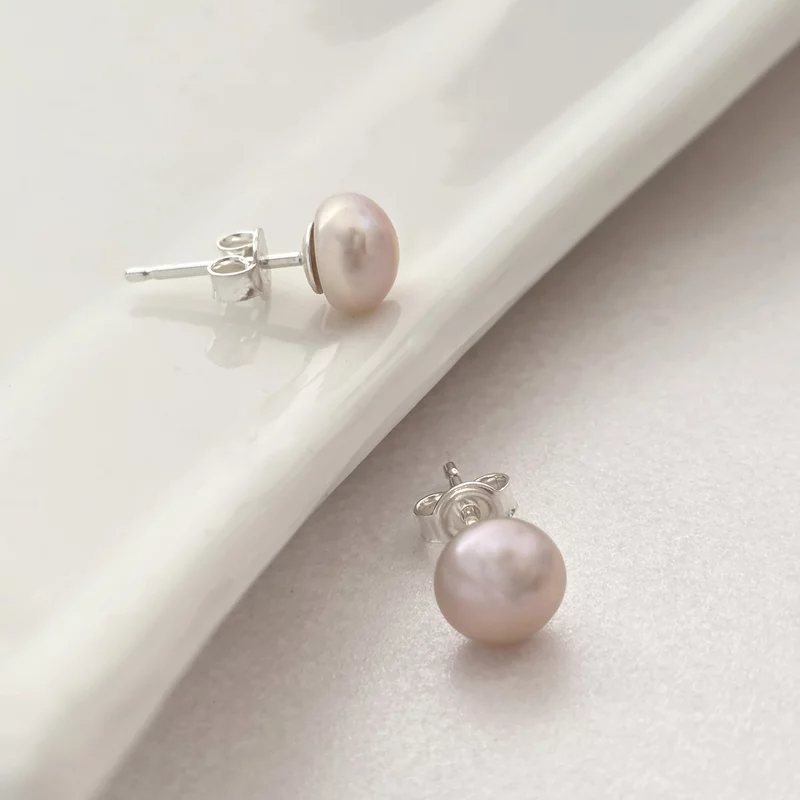 Cercei Perlati – Picaturi Roz de Gingasie - Argint 925 picture - 2