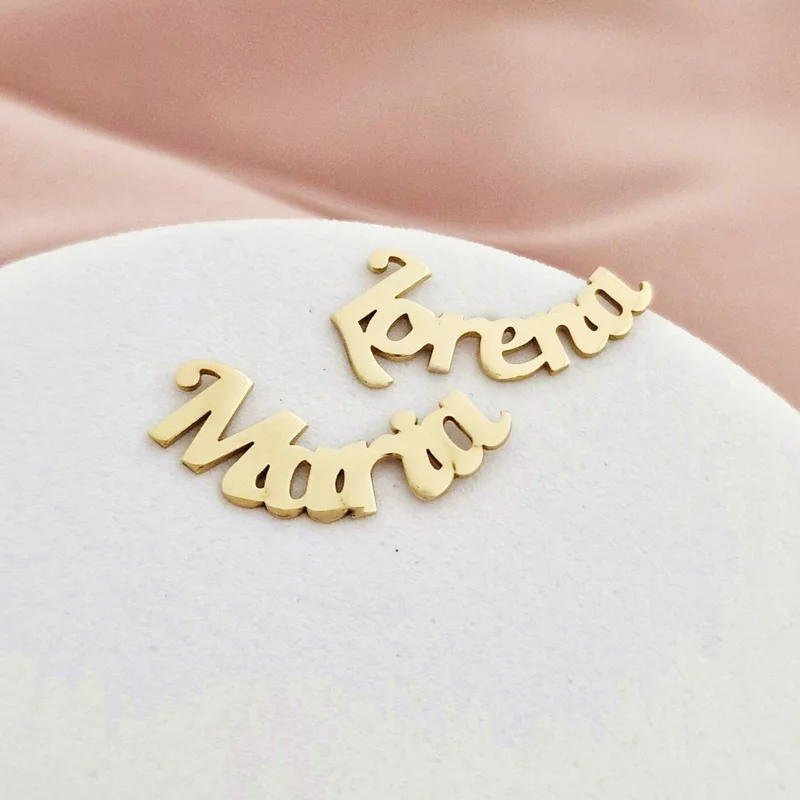 Cercei Personalizati cu Nume – Design Arcuit – Argint 925 placat cu Aur galben 18K picture - 3