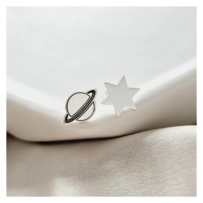 Cercei personalizati Planeta si Stea - Argint 925 - inchidere surub picture - 3