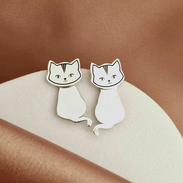 Cercei pisica Hang in there Kitten - Argint 925