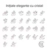 Choker cu initiala si cristal Swarovski - Argint 925 - Lant silicon