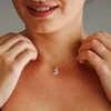 Choker cu initiala si cristal Swarovski - Argint 925 - Lant silicon
