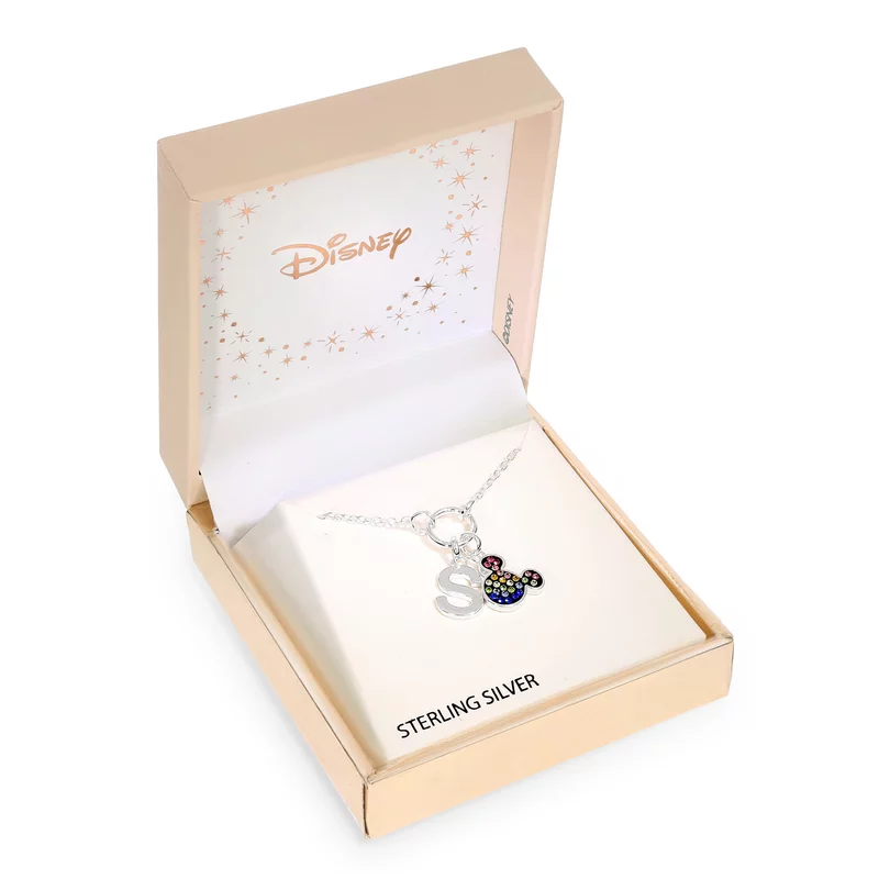 Colier Disney cu Initiala Numelui S si simbol Mickey Mouse - Argint 925 cu Zirconia Colorate picture - 3