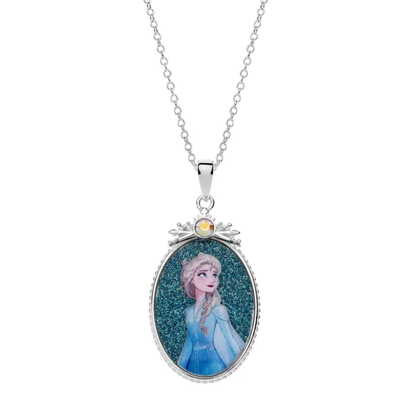 Colier Disney cu poza color Frozen Elsa princess - Argint 925 si Cristale