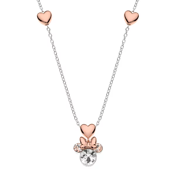 Colier Disney Minnie Mouse & Rose Hearts - Argint 925
