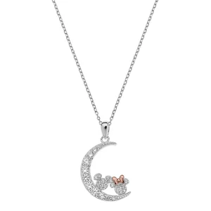 Colier Disney Moon cu Minnie si Mickey Mouse - Argint 925 si Cubic Zirconia