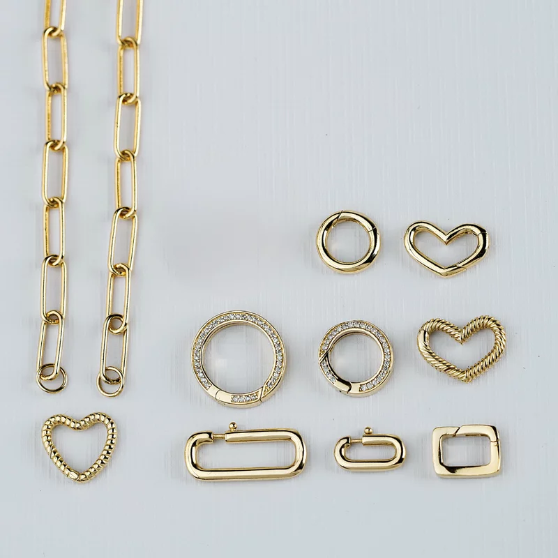 ELM-Bold – Lănțișor bază BIG PAPERCLIP – Argint placat cu Aur Galben 18K picture - 2