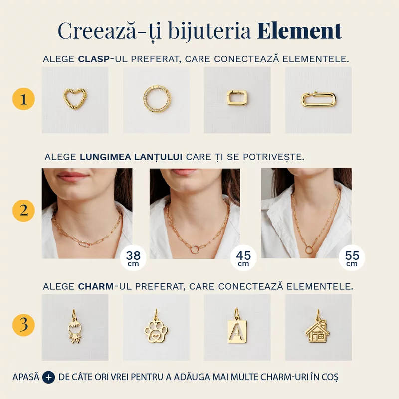 ELM-Bold – Lănțișor bază BIG PAPERCLIP – Argint placat cu Aur Galben 18K picture - 4
