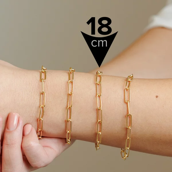 ELM Bratara Zale mari dreptunghiulare - 18 cm - Argint 925 placat cu Aur Galben 18K