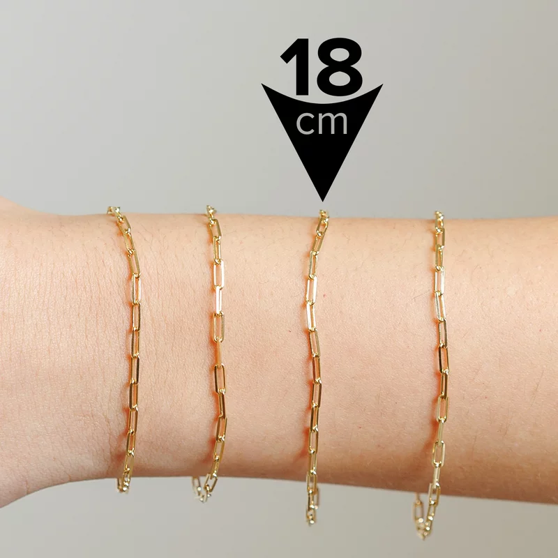 ELM Bratara Zale mici dreptunghiulare - 18 cm - Argint 925 placat cu Aur Galben 18K picture - 1