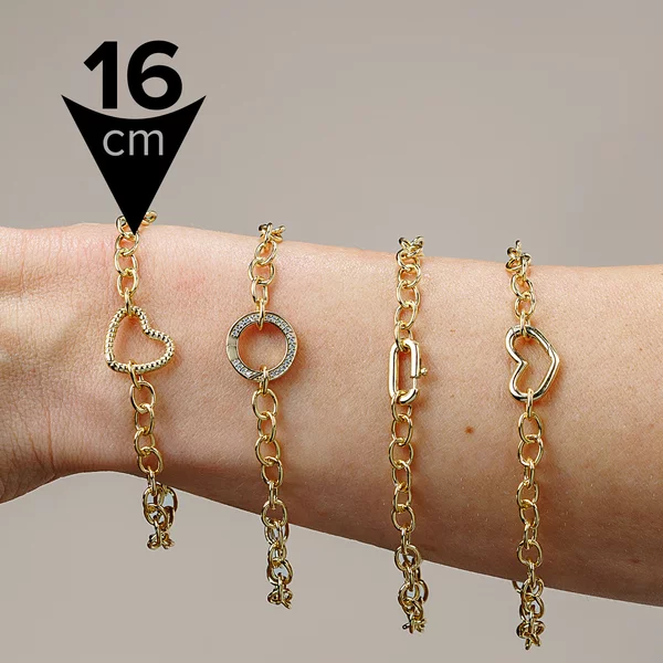 ELM Bratara Zale rotunde - 16 cm - Argint 925 placat cu Aur Galben 18K