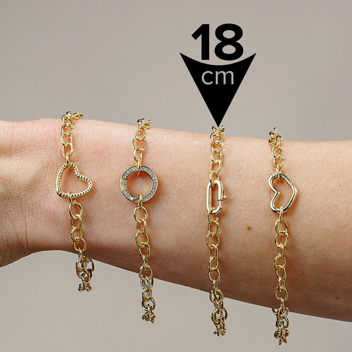 ELM Bratara Zale rotunde - 18 cm - Argint 925 placat cu Aur Galben 18K