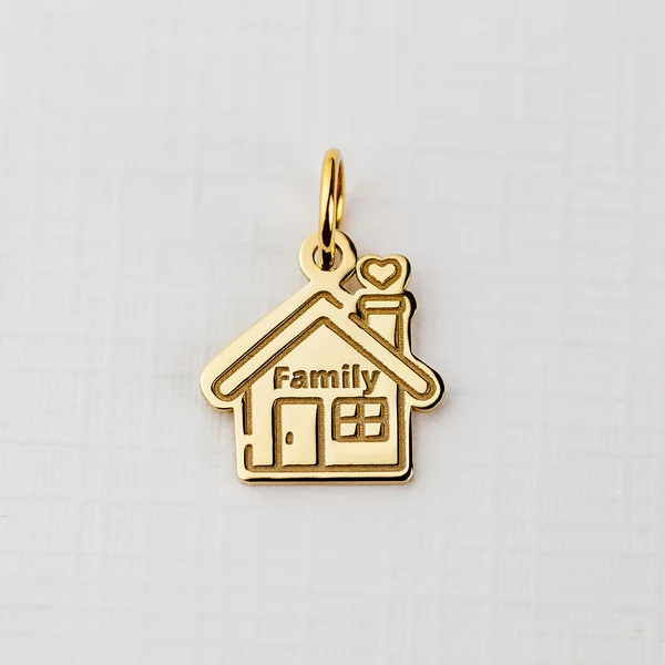 ELM Charm - Casa family - Argint 925 placat cu Aur Galben 18K