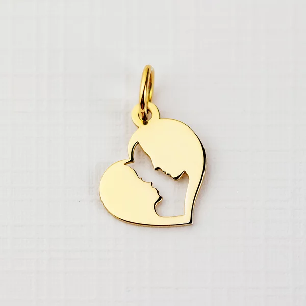 ELM Charm - Inima cuplu - Argint 925 placat cu Aur Galben 18K