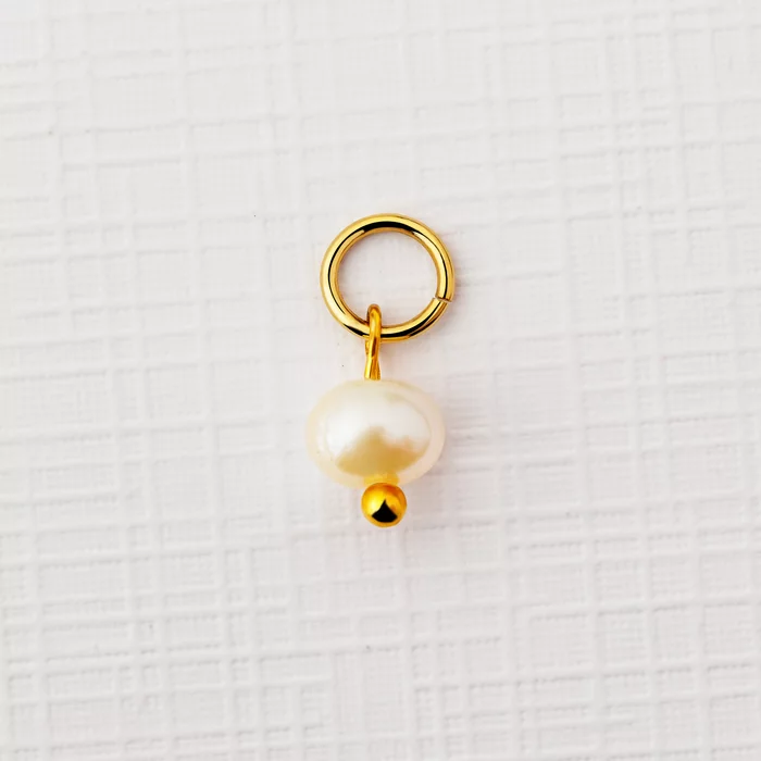ELM Charm - Picatura de perla - Argint 925 placat cu Aur Galben 18K
