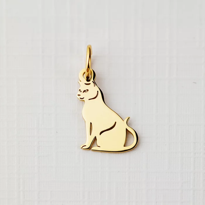 ELM Charm - Pisica - Argint 925 placat cu Aur Galben 18K
