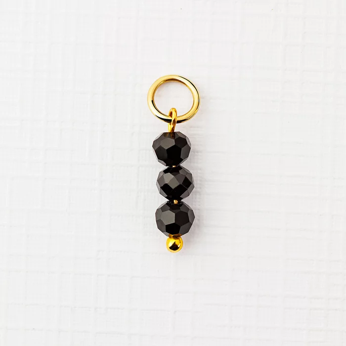 ELM Charm - Sirag Onix fatetat - Argint 925 placat cu Aur Galben 18K