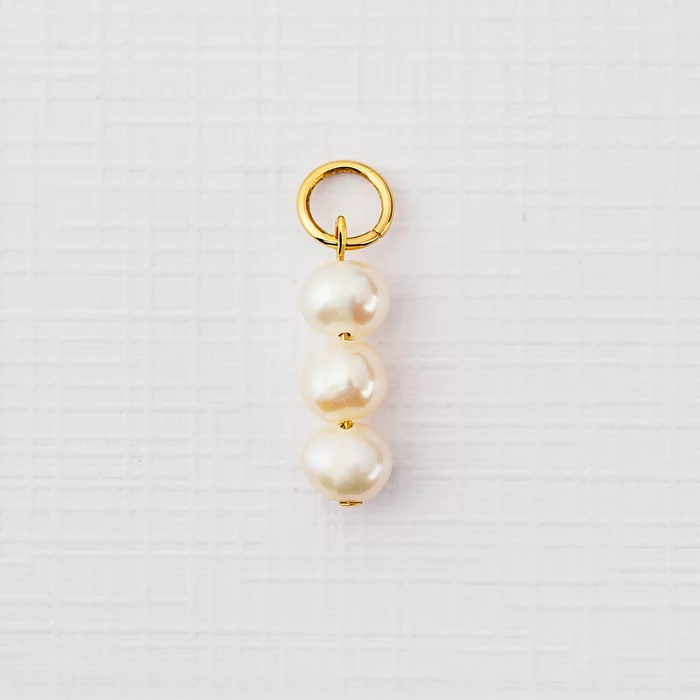 ELM Charm - Sirag trei perle - Argint 925 placat cu Aur Galben 18K