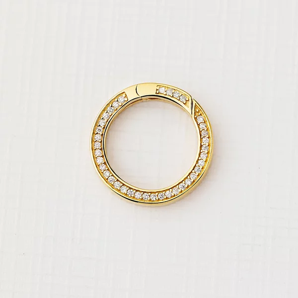 ELM Clasp - Cristal big - Argint 925 placat cu Aur Galben 18K